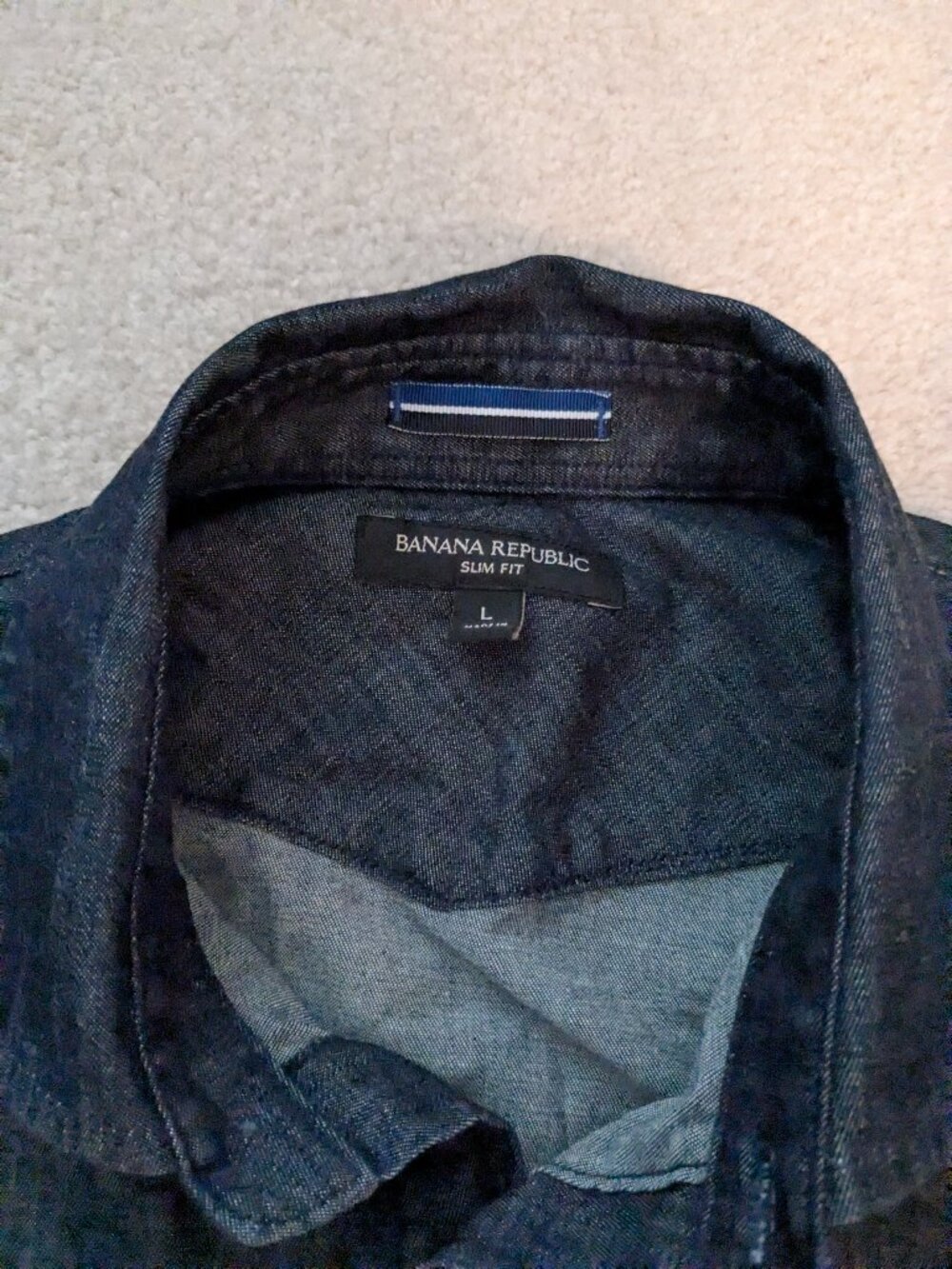 Banana Republic Denim Long Sleeve Snap button shirt Mens Large Slim Fit